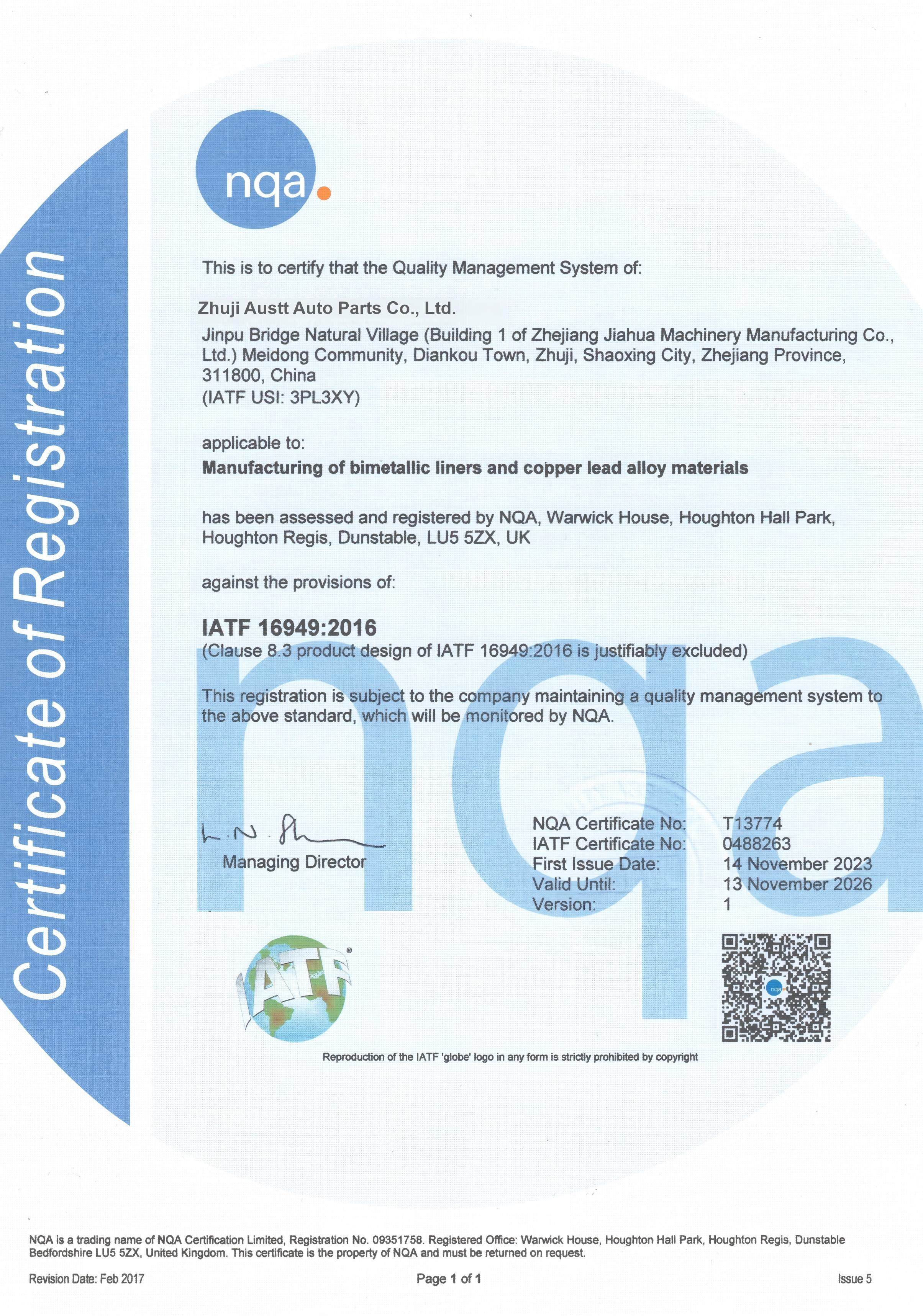 ZHUJI AUSTT AUTO PARTS CO., LTD